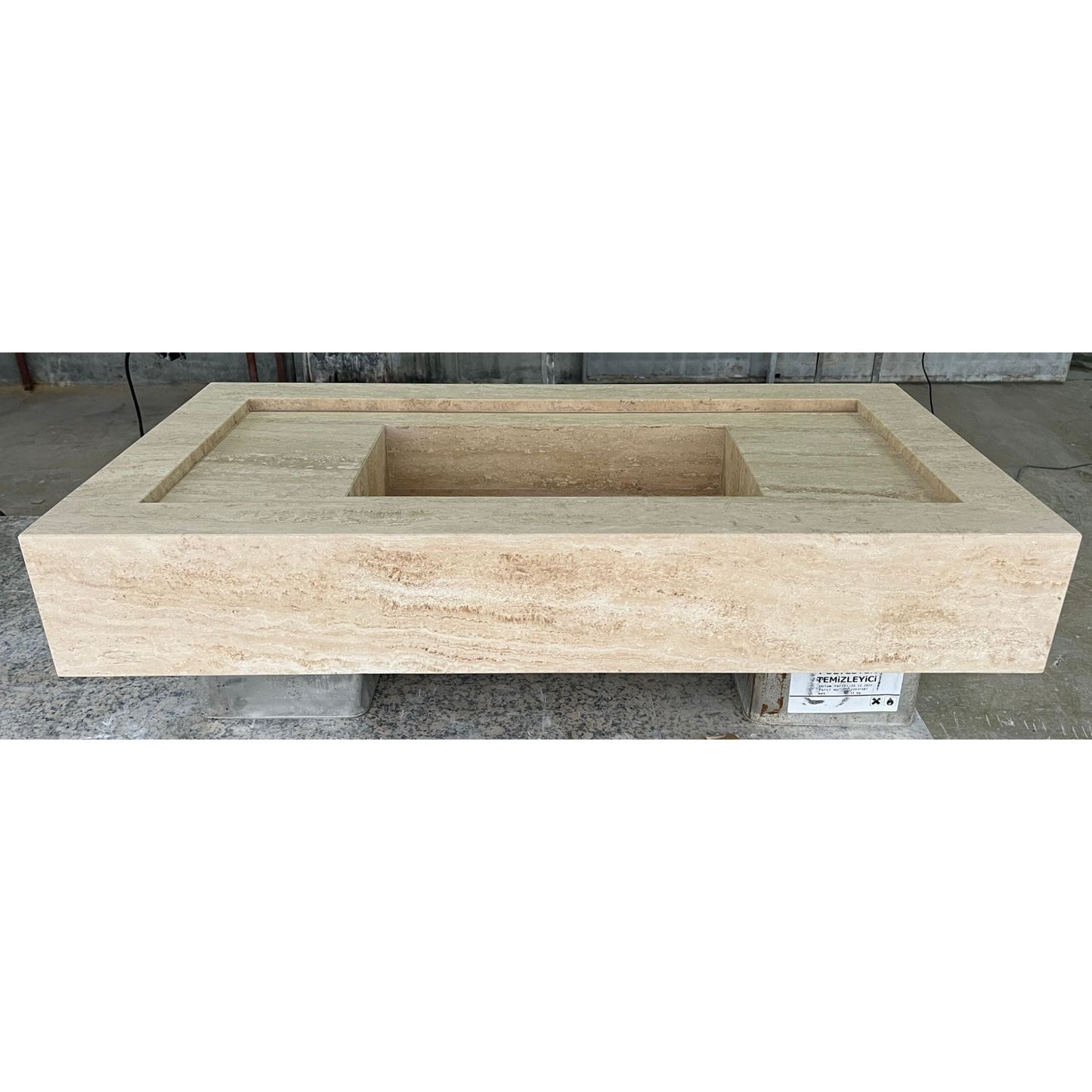 Handcrafted Travertine Natural Stone Bathroom Sink - Custom Artisan Masterpiece