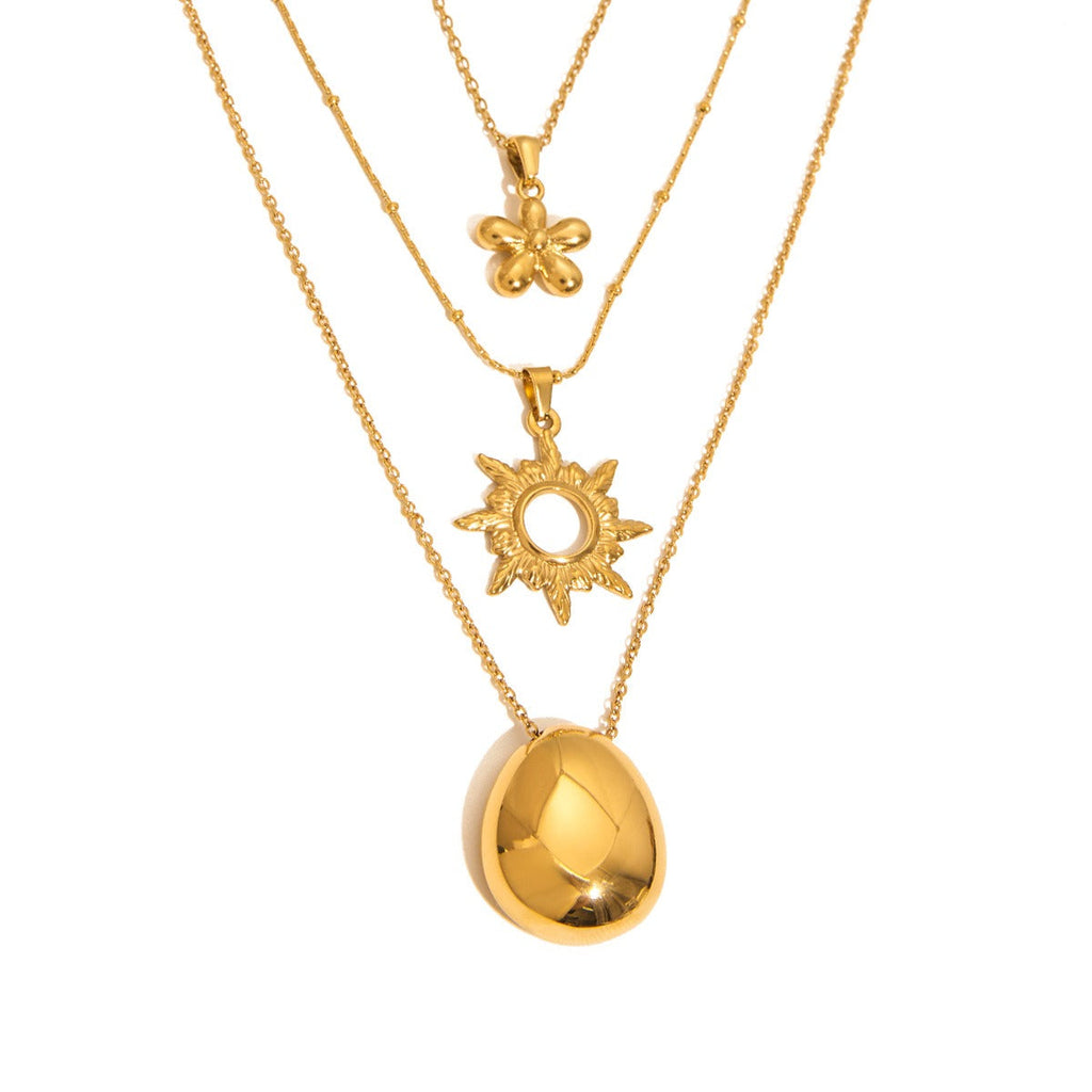 18K Gold Geometric Design Trendy Personality Necklace