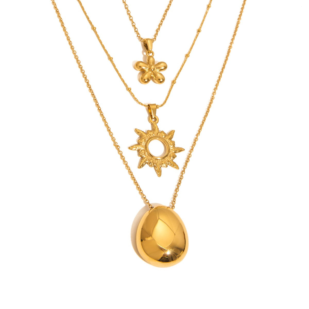 18K Gold Geometric Design Trendy Personality Necklace