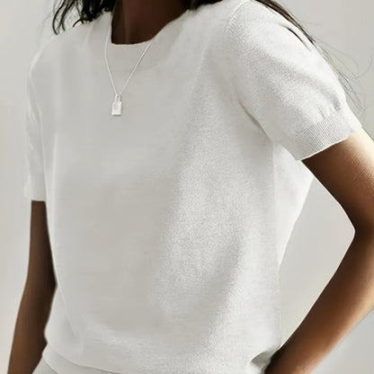 Women’s Soft Stretch Minimalist T-Shirt – Everyday Slim Fit Top