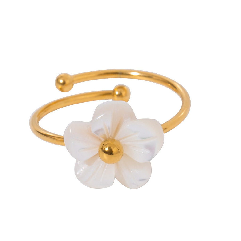 18K gold flower-shaped exquisite and noble ring