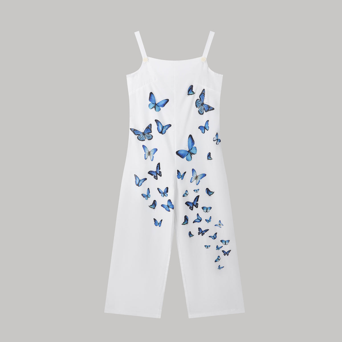 Women's Butterfly Print Overalls – Sleeveless Loose Fit Suspender Pants