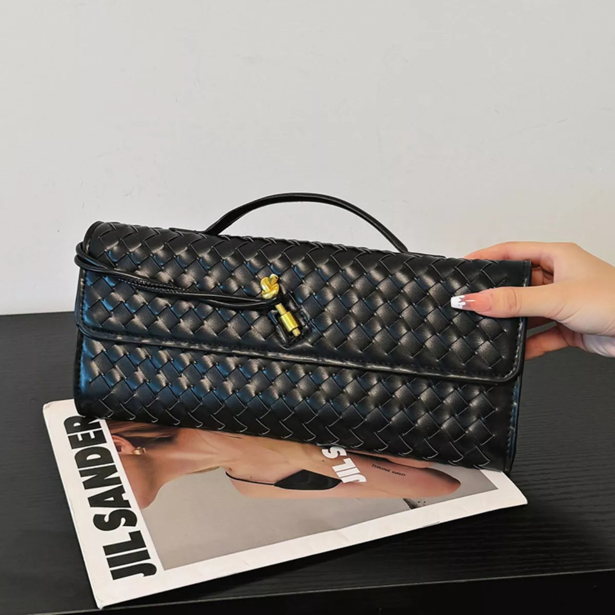 Woven Leather Crossbody Bag