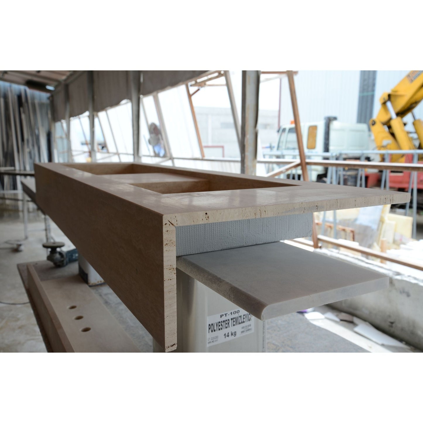 Travertine Double Sink - Handcrafted Custom Artisanal Stone Resort Luxury Bath
