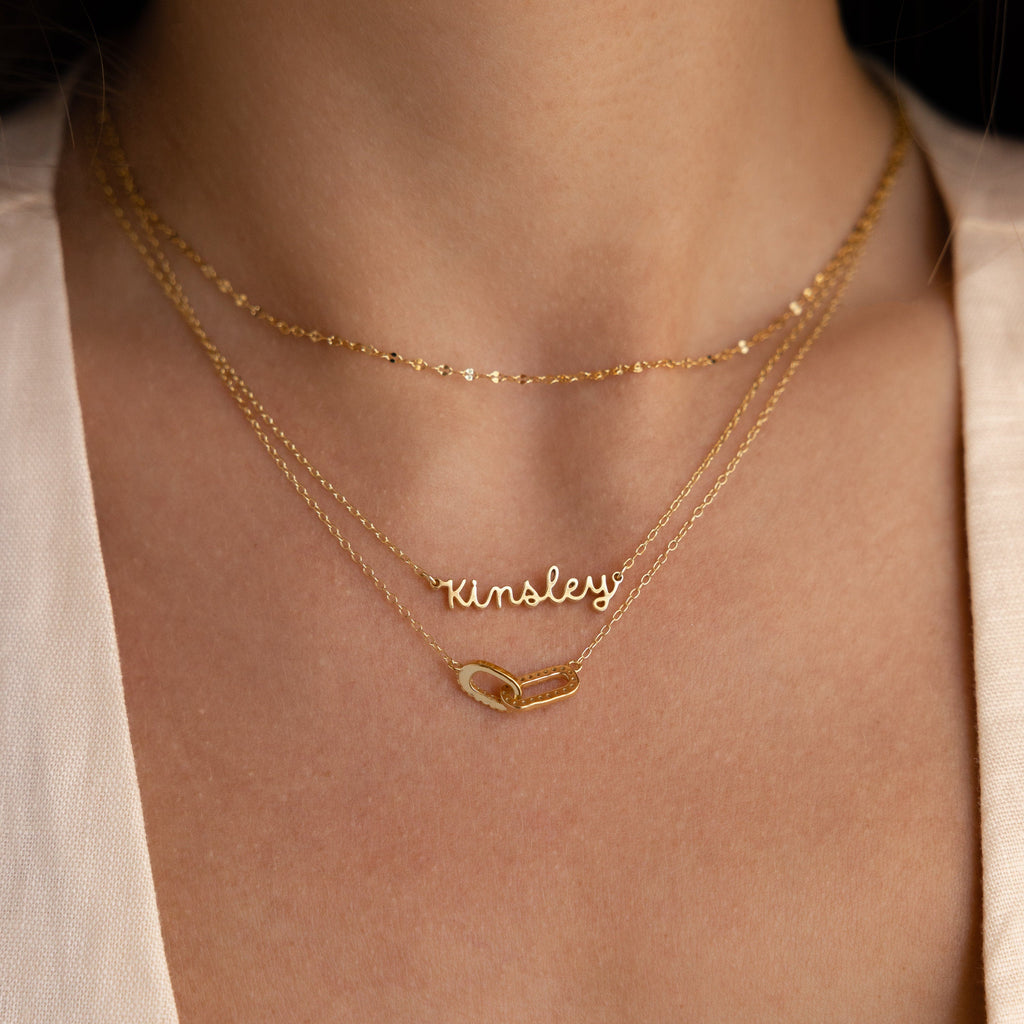 Custom Minimal Script Name Necklace