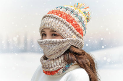 Winter Plush Knitted Hat – Soft Warm Knit Beanie for Cold Weather