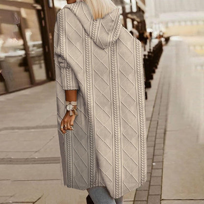 Women's Textured Hooded Longline Jacket