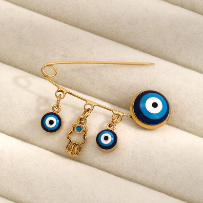 Evil Eye Hand Brooch Pin