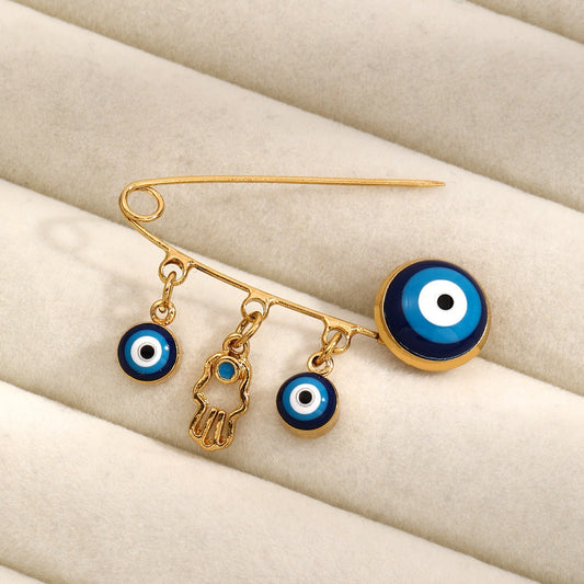 Evil Eye Hand Brooch Pin