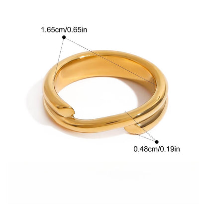 18K gold and titanium steel stacking ring