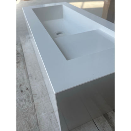 White Quartz Handcrafted Kitchen and Bathroom Sink - Engineered Stone Durability