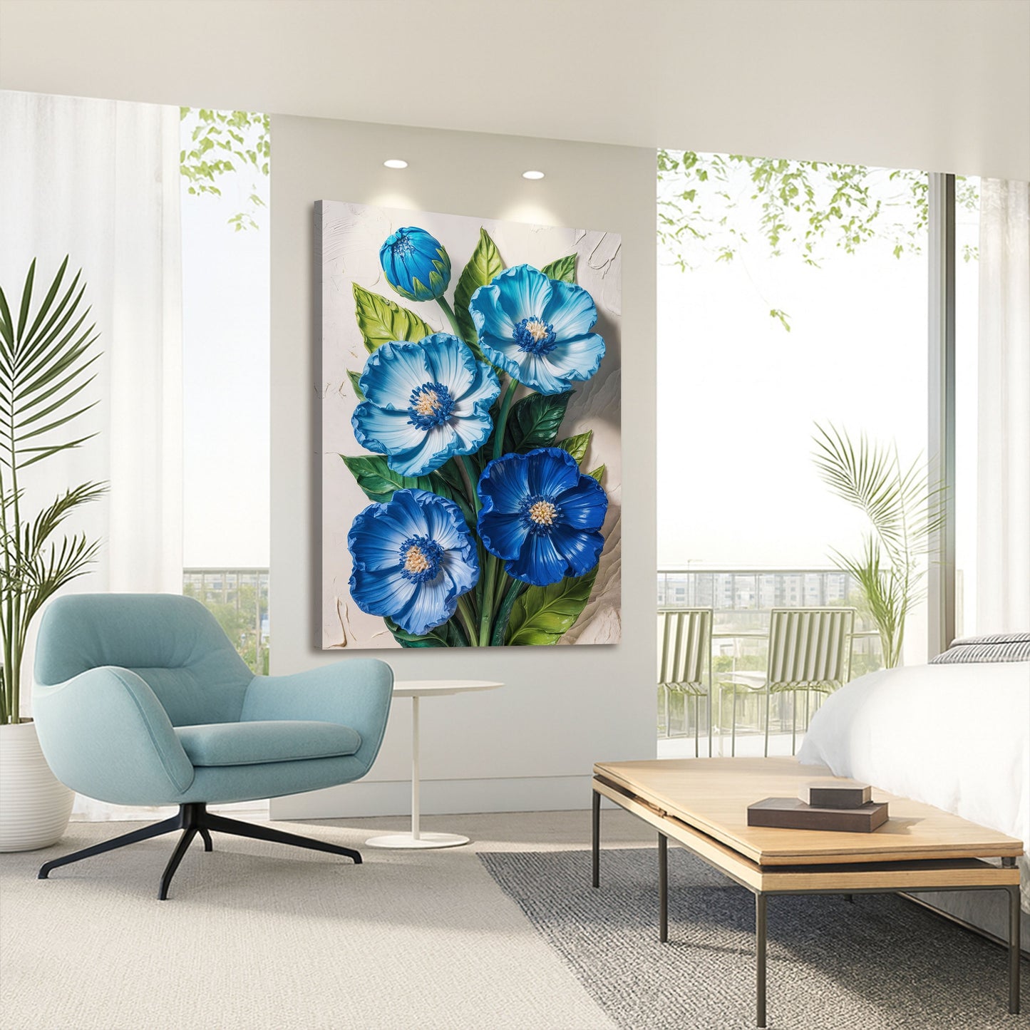 Blue Blossom Bouquet Wall Art