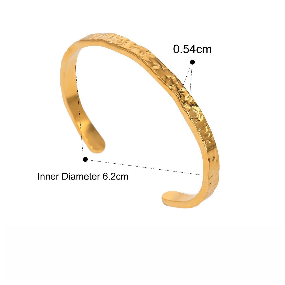 18K gold-plated, lightweight, and luxurious titanium steel bracelet.