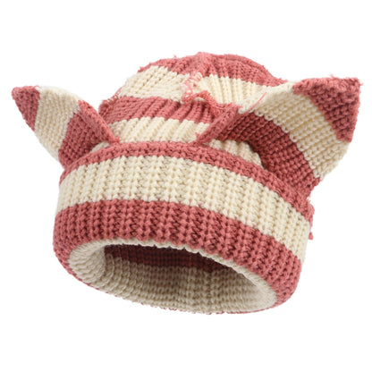 Women’s Thickened Acrylic Knitted Hat with Devil Ears | Cozy Beanie