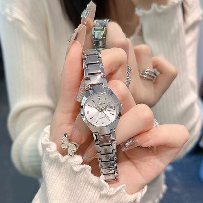 Womens Versatile Waterproof Luminous Niche-Style Quartz Watch With Calendar