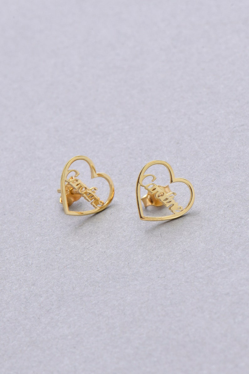 Custom Engraved Script Name Stud Earrings