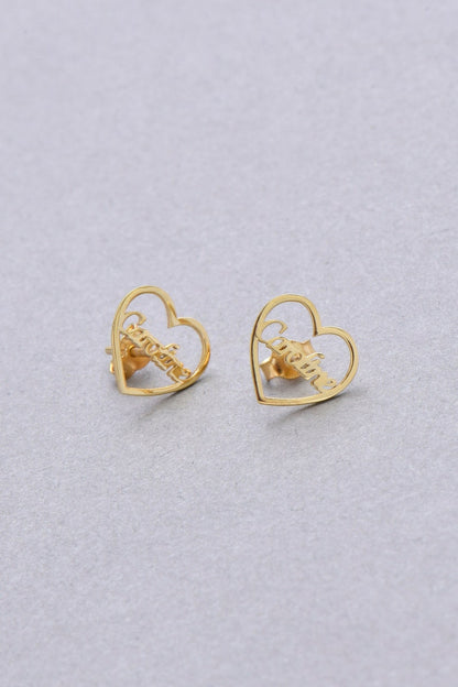 Custom Engraved Script Name Stud Earrings