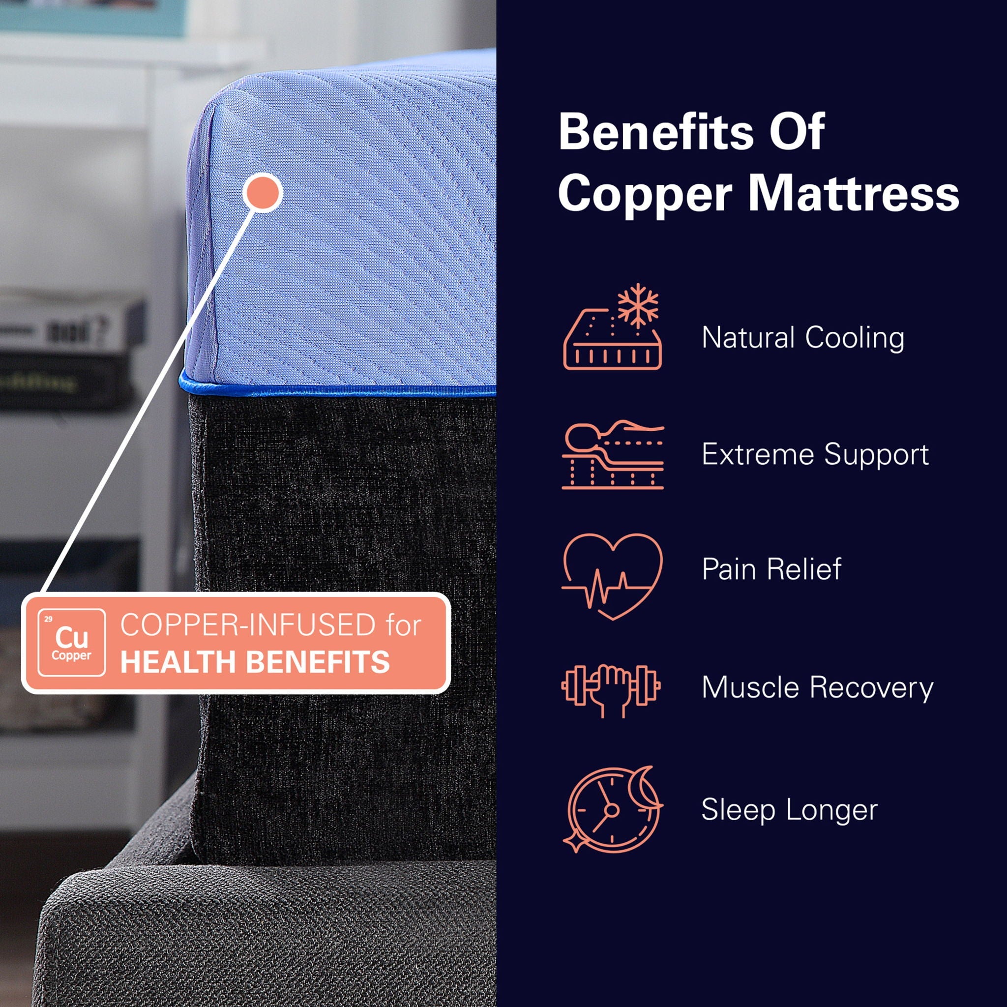 12" Refresh Flex Head Hybrid Cooling GelCare Memory Foam And Coil Mattress
