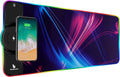 RGB Gaming Mouse Pad with 15W Wireless Charging, Extended Desk Mat 31.5 x 11.8 Inch, LED Mouse Pad with 10 Lighting Modes, Non-Slip Base for Keyboard, Mouse