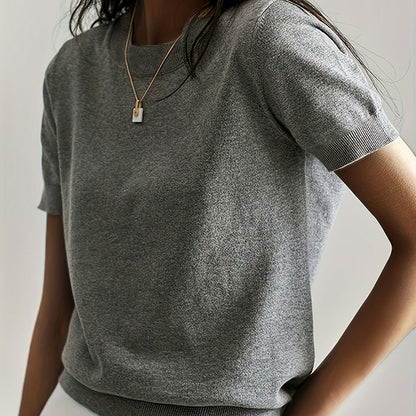 Women’s Soft Stretch Minimalist T-Shirt – Everyday Slim Fit Top