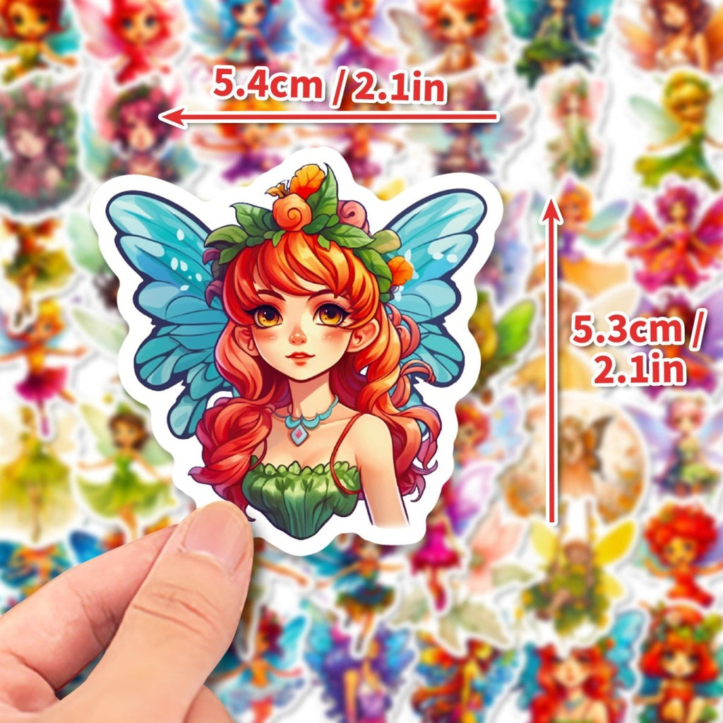 50 Fairy Vinyl Stickers – Waterproof, UV-Proof, No Duplicate Set