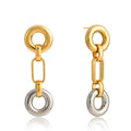 18K gold hoop earrings, a luxurious and sophisticated pair of stud earrings.