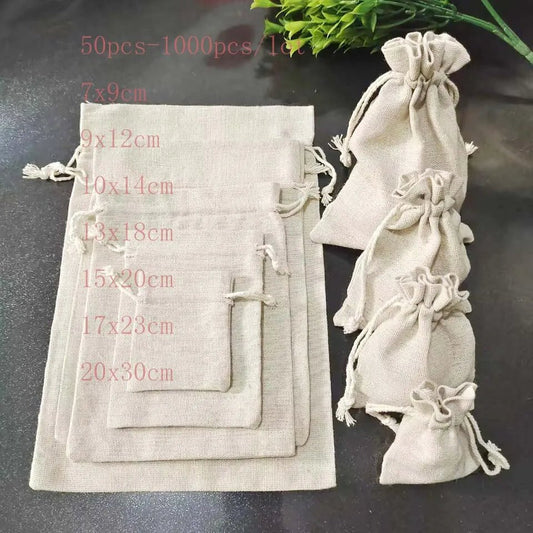 50pcs/lot Burlap Gift Bags