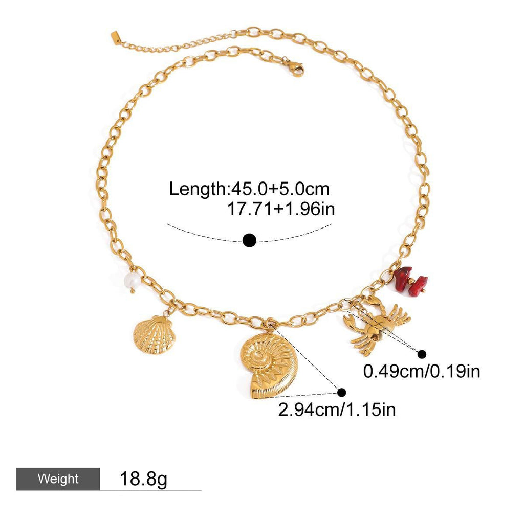 18K Gold Conch Shaped Necklace