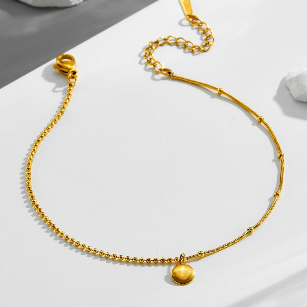 18K gold versatile ins style personalized fashion titanium steel anklet