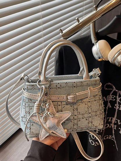 Texture Star Charm Crossbody Bag