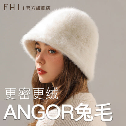 Women’s Real Rabbit Plush Hat – Big Head Circumference Warm Winter Hat
