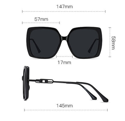 Large Metal Frame Polarized Sunglasses – Oversized Driving Shades