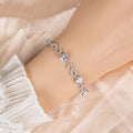 S925 Silver Number-Spliced Heart & Cubic Zirconia Bracelet