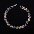Small leaf zircon bracelet
