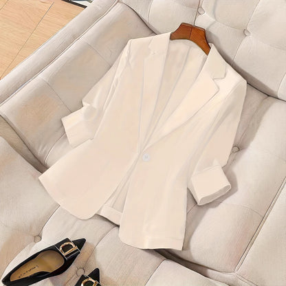 Women's Three-Quarter Sleeve Single-Button Casual Blazer