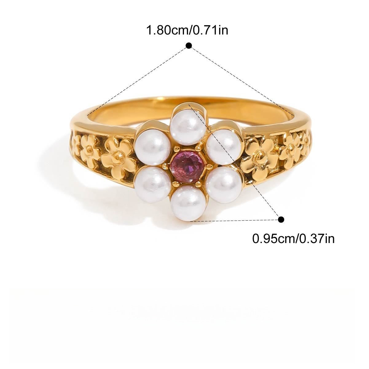 Pearl ring titanium steel ring