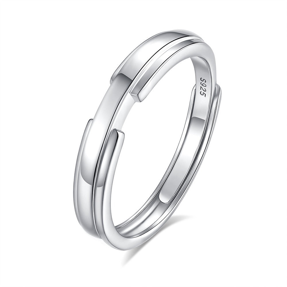 S925 silver diamond couple ring