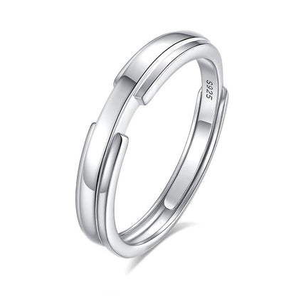 S925 silver diamond couple ring