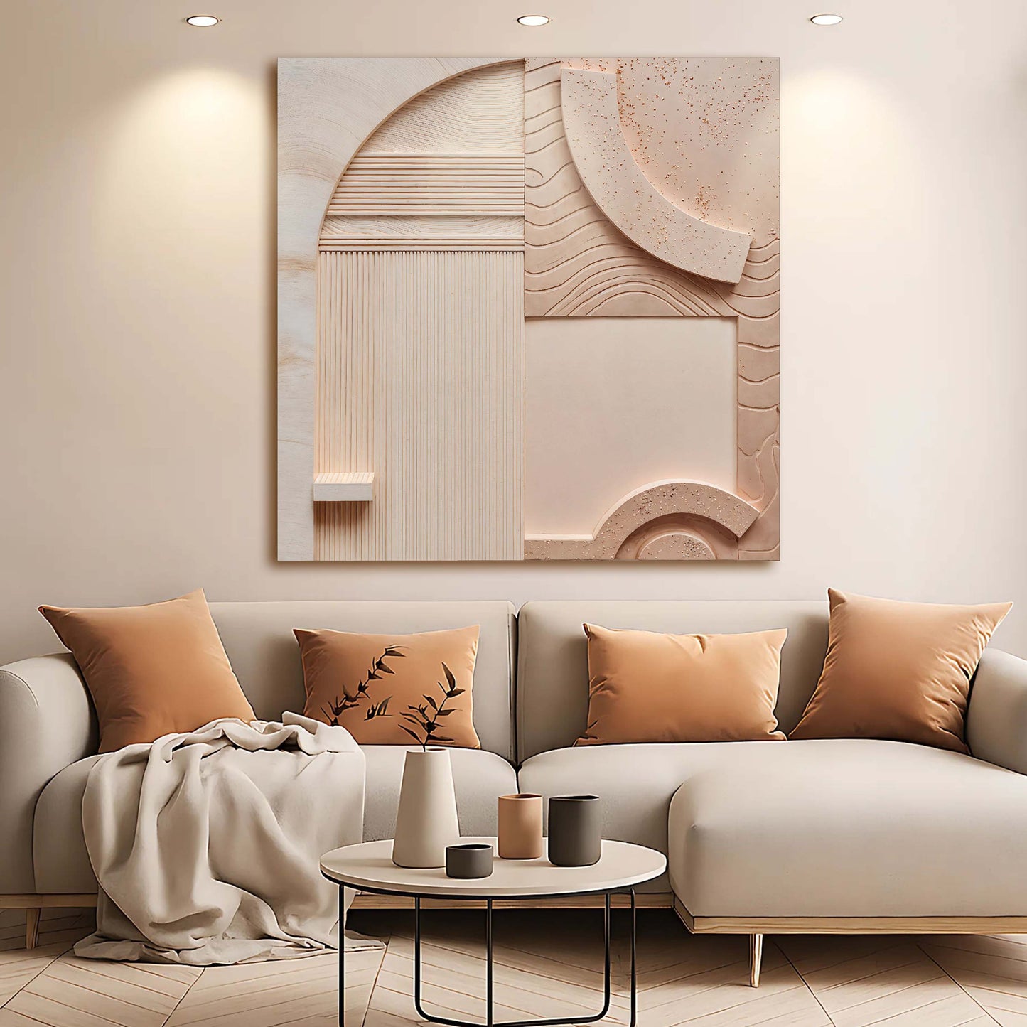 Minimalist Peach Clay Wall Art