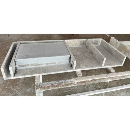 Tundra Grey Marble Handcrafted Vanity Sink - Luxury Bathroom