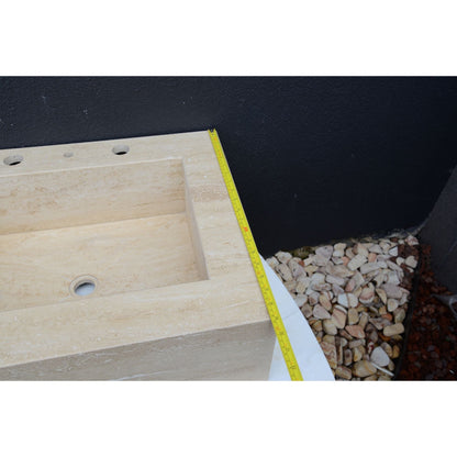 Travertine Bathroom Sink Handcrafted - Custom Artisanal Design