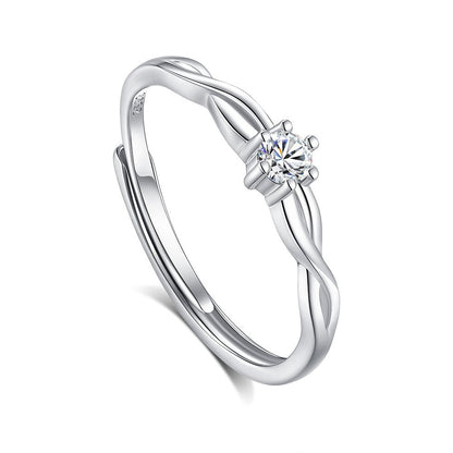 S925 sterling silver couple engagement ring