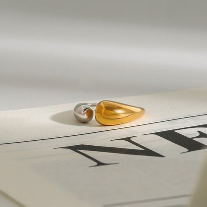 18K gold geometric design simple personality ring