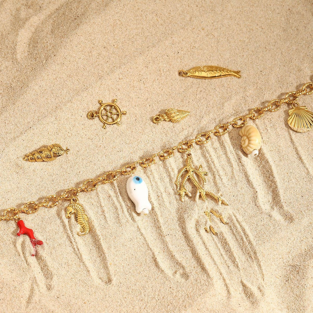 18K Gold Coral Shape Ocean Style Necklace