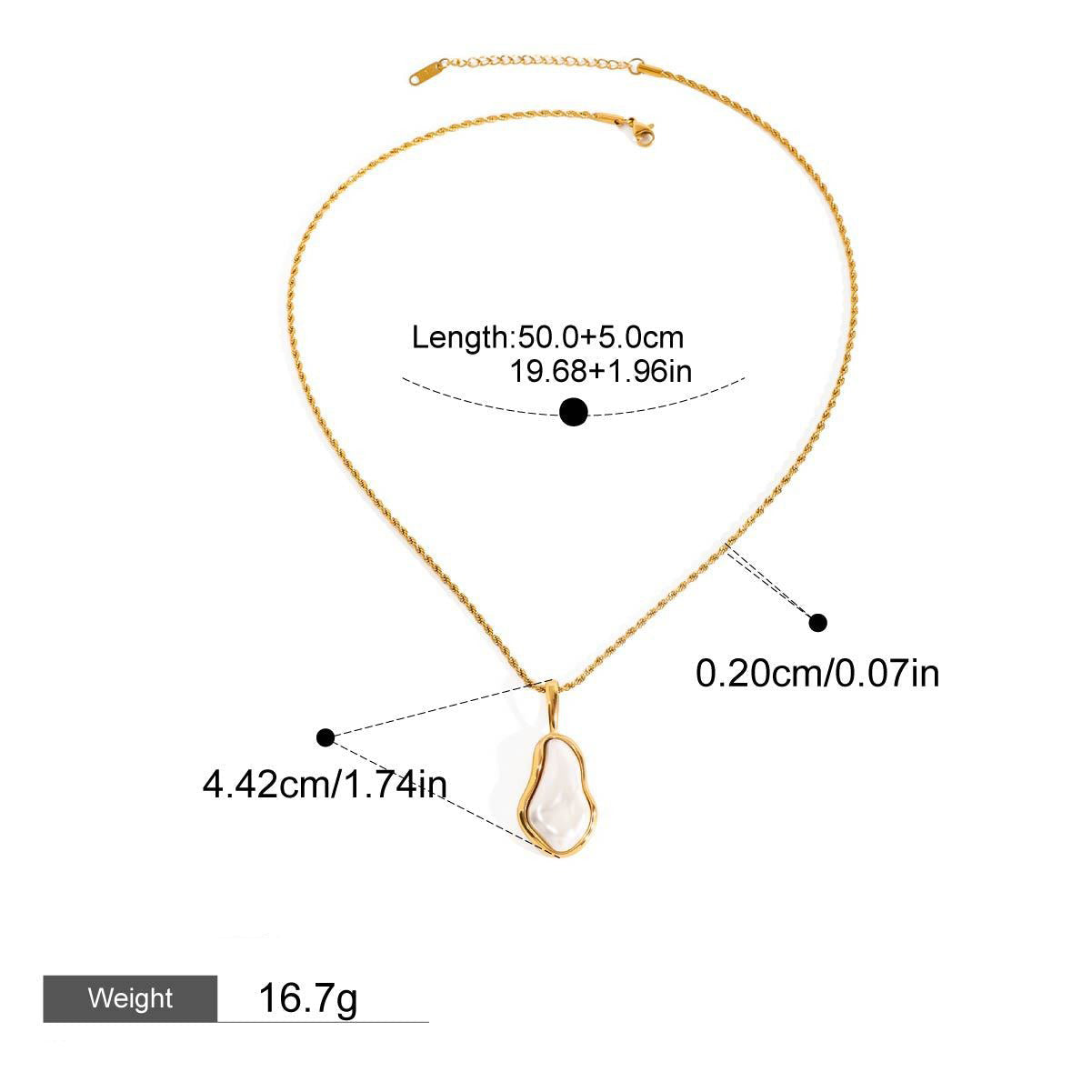 18K gold inlaid irregular pearls exquisite design noble necklace