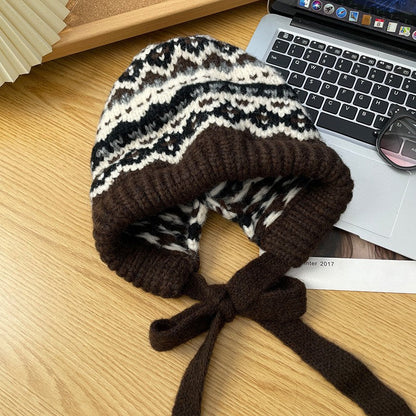 Winter Vintage Wool Bag Cap – Warm Ear Protection Hat for Cold Weather
