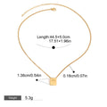 18K gold square necklace with twelve zodiac elements design, classic and fashionable