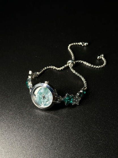 Green Diamond-studded Star Watch