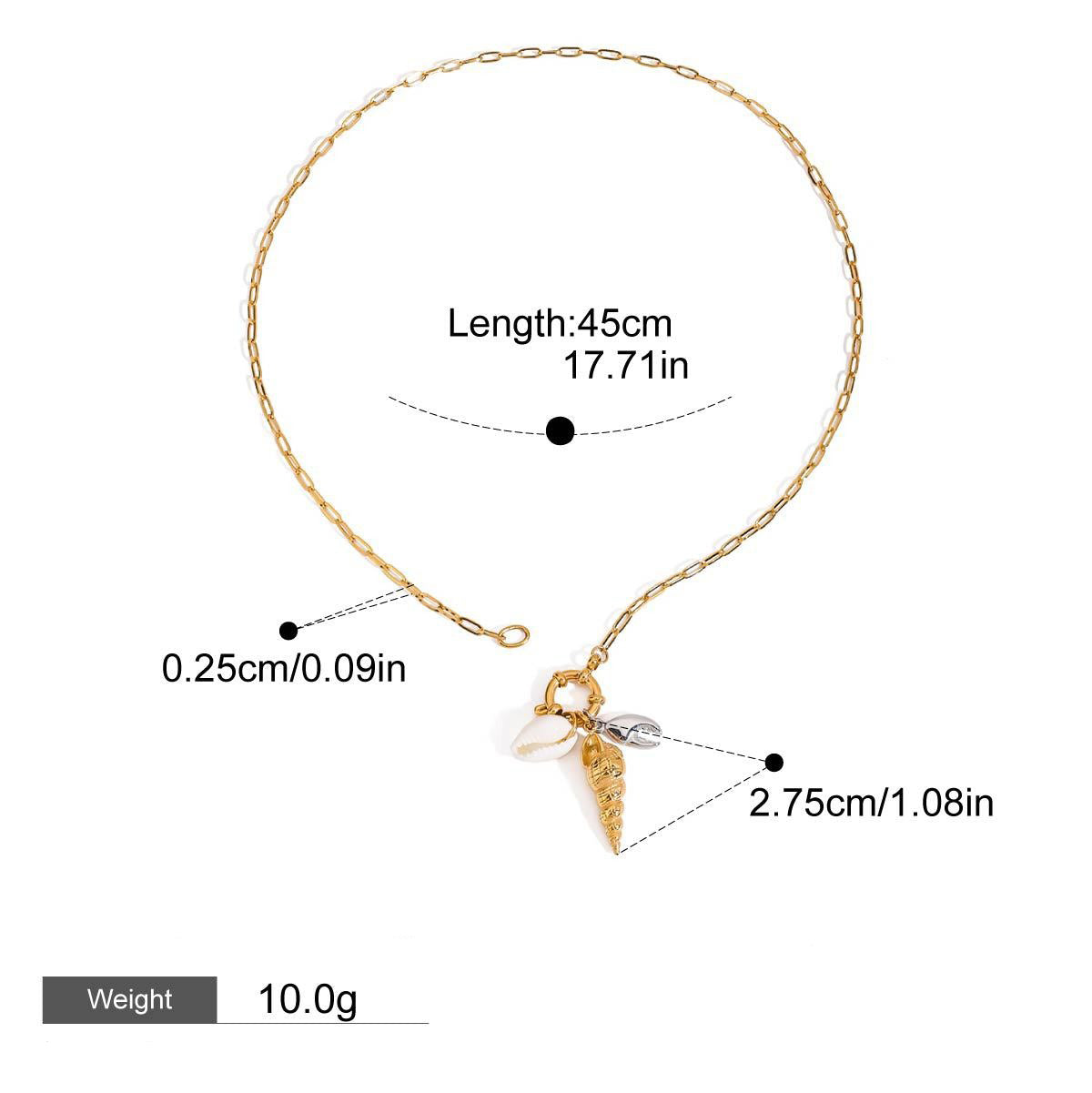 18K Gold Conch Shaped Fashion Necklace