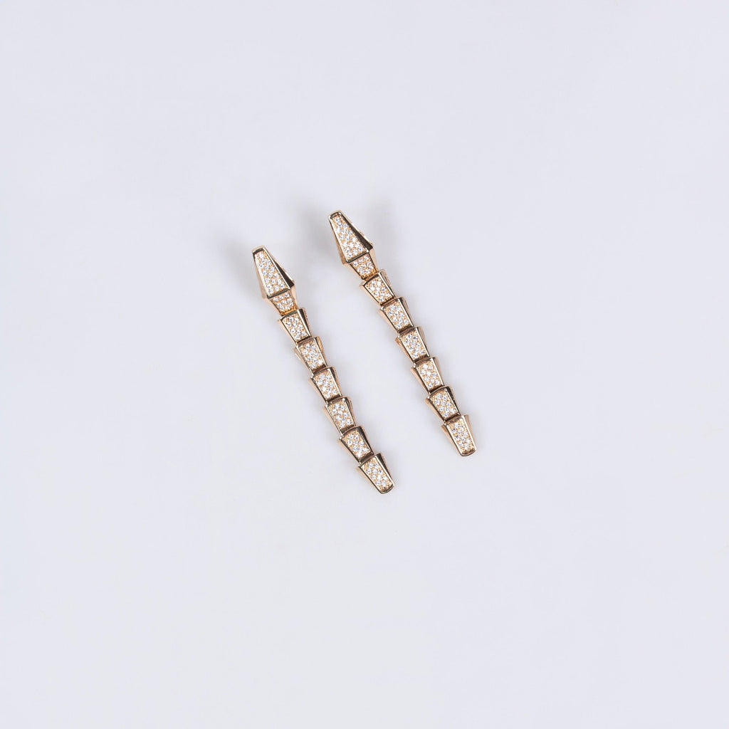 18K Gold Snake-Style Necklace and Earring Set